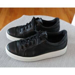 Ecco Women's Soft 9 II Sneaker Leather Lace Up Comfort Fluidform Sole Shoe Black